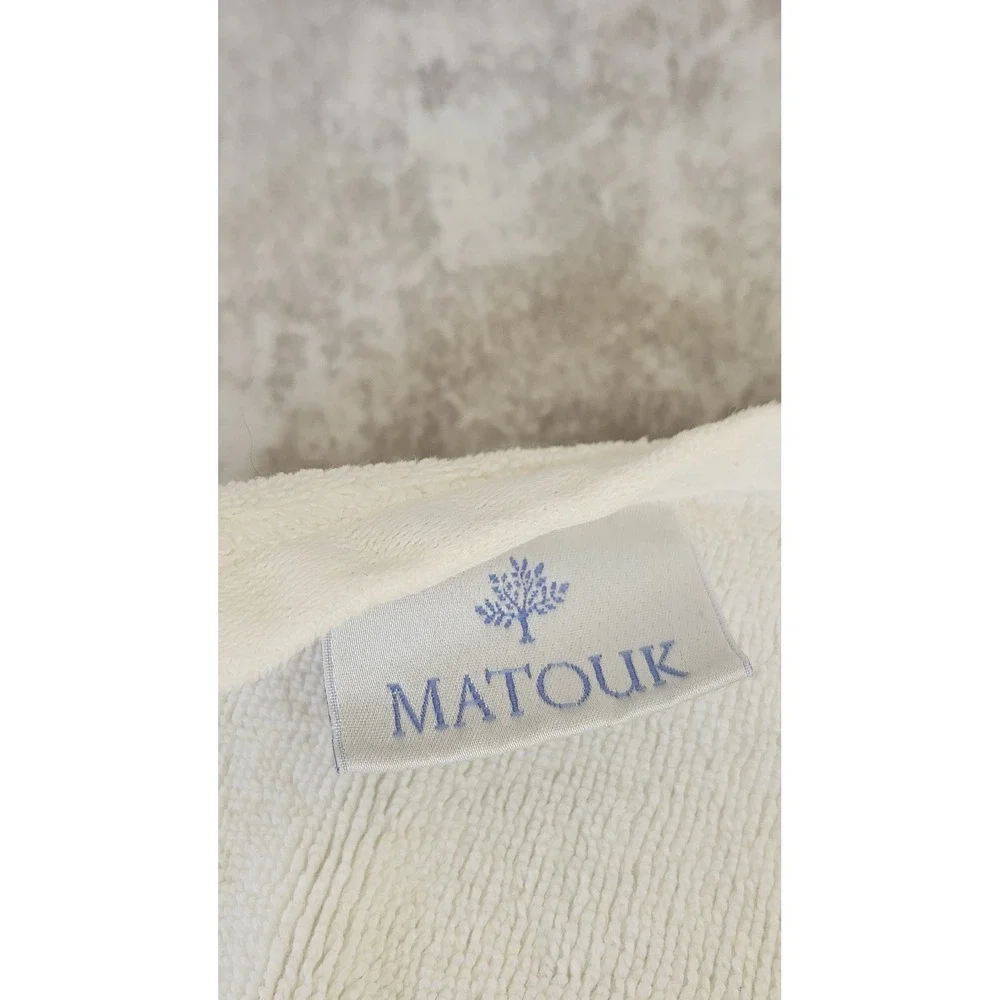 Matouk Hand Towels 2PC Set White Egyptian Cotton Initial C Hotel Luxury Classic